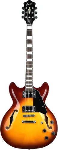 Vista 10 de Grote Guitarra eléctrica a escala completa, cuerpo semihueco, trastes de acero inoxidable (66 rutas)