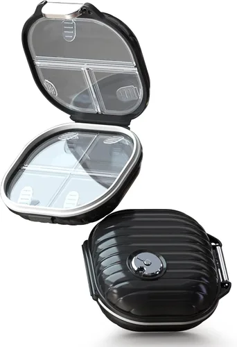 Vista 9 de Zannaki Pastillero portátil pequeño semanal organizador de pastillas, bonito pastillero a prueba de humedad para bolsa de bolsillo, mini bolsillo