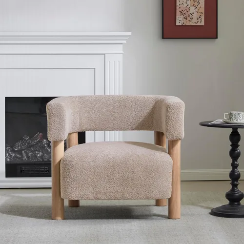 Vista 17 de Christopher Knight Home Carly - Silla decorativa de perfil bajo, silla tapizada de barril Boucle, cómoda silla de lectura para dormitorio, sofá