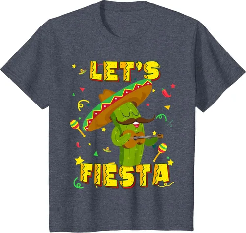 Vista 54 de Cinco De Mayo - Camiseta de regalo con sombrero de cactus Let's Fiesta, Negro, S