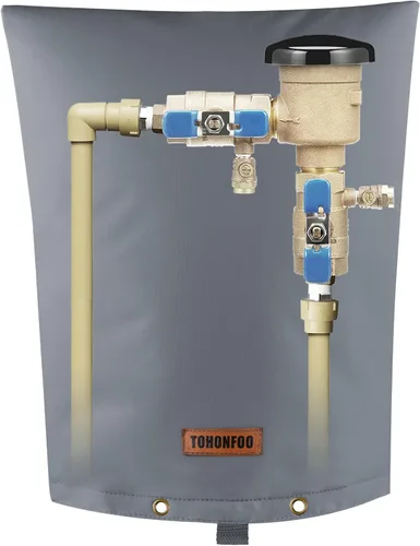 Vista 38 de Cubierta aislante de tubería para prevención de reflujo (5°F) – Bolsa aislada para válvula de aspersor de riego – Cubierta de bomba de pozo de agua