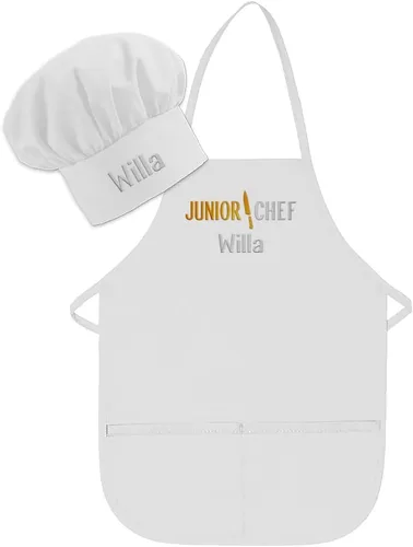 Vista 17 de Delantal personalizado bordado Junior Chef Kids Delantal