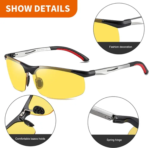Vista 3 de DUCO Night-vision Glasses Anti-glare Night Driving Eyewear Polarized Glasses 2181Y