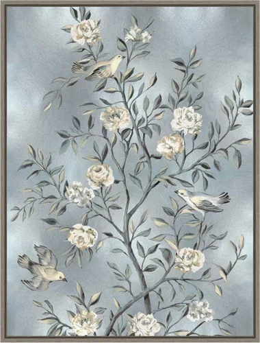 Vista 19 de Amanti Art Lienzo enmarcado para pared, 24 x 18 pulgadas, chinoiserie en plata III por Renee Campbell, lienzo enmarcado para pared, obras de arte