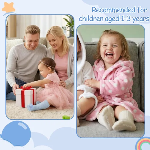 Vista 3 de 5 pares de calcetines de bebé tontos, calcetines 3D lindos animales para niños con agarres, divertidos calcetines locos regalos para baby showers