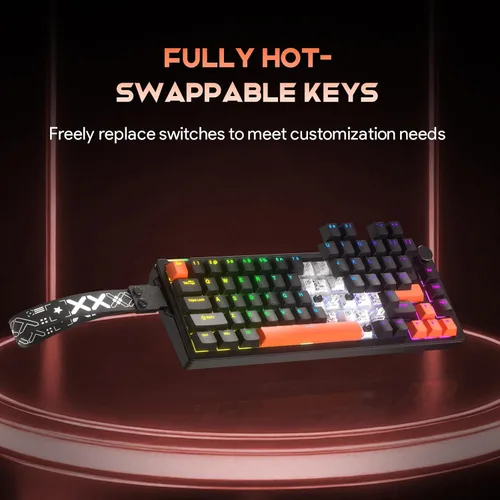 Vista 8 de 68% Wired Gaming Keyboard with Volume Knob, RGB Backlit, Mechanical Keyboard Gasket Mount with PBT Keycaps,8000 Hz Polling Rate, Hall Effect Cream