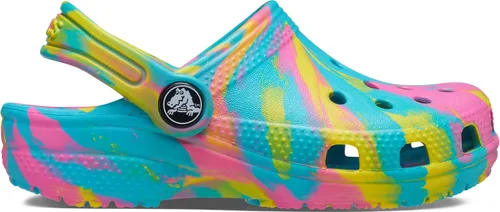 Vista 6 de Zuecos Crocs clásicos con diseño de teñido anudado marmoleado (para niños)