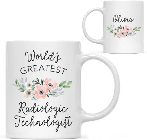 Vista 66 de Andaz Press Taza de café personalizada de 11 onzas, taza ejecutiva de relaciones públicas más grande del mundo, flor de anémona rosa, 1 paquete