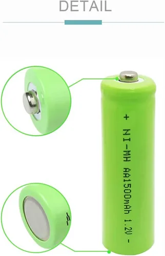 Vista 3 de Paquete de 3 baterías recargables Ni-Mh AA 1500mAh 1.2V para luces solares, luz de jardín, juguetes, control remoto, mouse