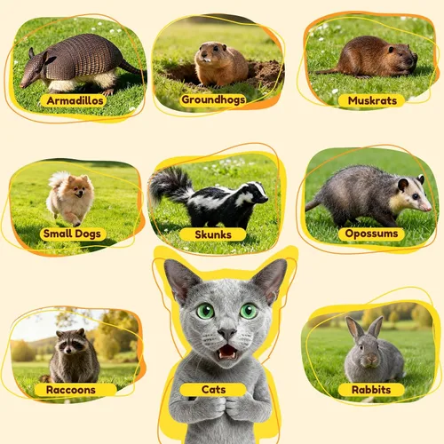 Vista 7 de Jaula plegable de 32 pulgadas para animales vivos Jaula de trampa de animales para gatos callejeros, mapaches, armadillos y conejos