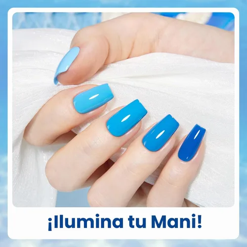 Vista 3 de Beetles - Juego de esmaltes de gel azul, Ocean Range, juego de 6 colores de esmalte de uñas de gel azul A - Azul Ocean Range