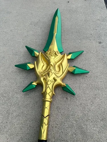 Vista 3 de Fantasy Game Style Genshin Foam Cosplay Espada de espuma Satety Disfraz de arma de hoja de cetro (elige estilo) (Relámpago envolvente-71 pulgadas)