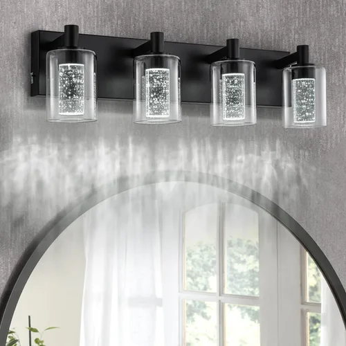 Vista 11 de SineRise - Luz de tocador con 3 modos de color (3000K/4000K/6000K), lámpara de baño LED con protección ocular, lámpara de pared moderna regulable