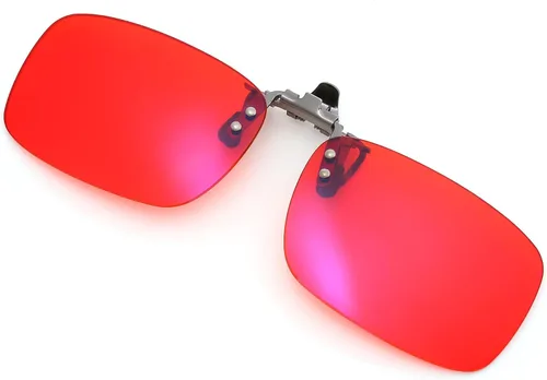 Vista 9 de FEISEDY Clip en gafas de luz azul de una pieza sin montura para mujer y Naranja/Rectangular