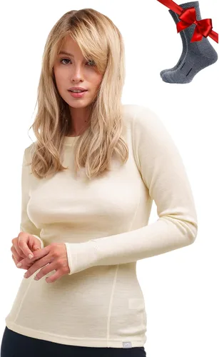 Vista 36 de 100% lana merino capa base mujer - camisa térmica de manga larga con 165 gris carbón