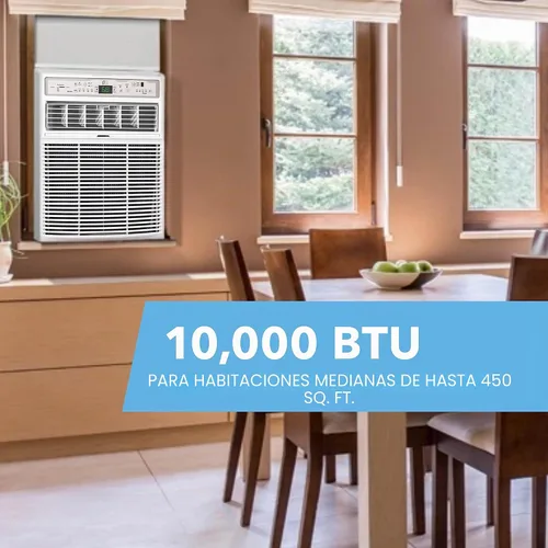 Vista 4 de Perfect Aire 10,000 BTU Aire Acondicionado con panel deslizante para ventana A/C - Modelo de apertura, 10000, Gris