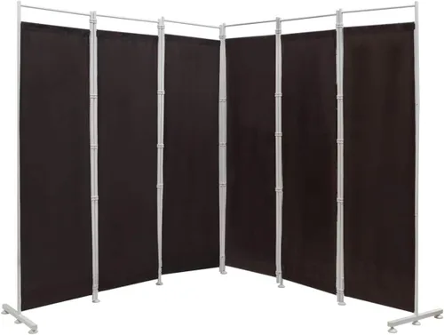 Vista 11 de Nightcore Divisor de habitación de 6 pies, divisor de pared plegable de 6 paneles, partición independiente con almohadillas ajustables