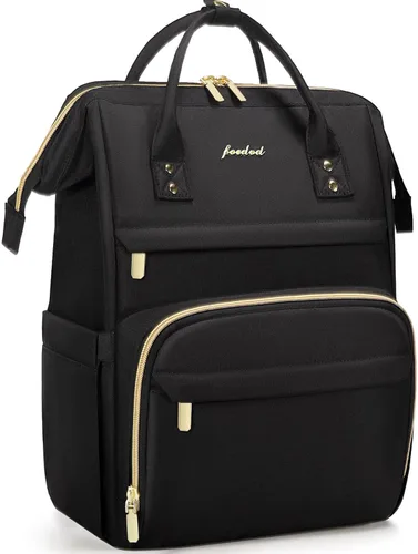 Vista 11 de FOCDOD - Mochila para laptop de mujer, para trabajo - Compatible con laptops de 15.6 pulgadas con compartimento para computadora, impermeable