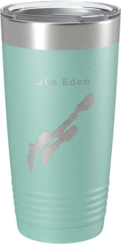 Vista 19 de Lake Eden Map Tumbler Travel Mug Insulated Laser Engraved Coffee Cup Vermont 20 oz Black