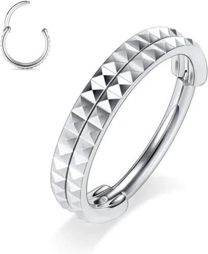 Vista 45 de Anillo Clicker de Acero Quirúrgico 316L para Tabique Nasal, Aro para Nariz, Aro Durmiente, Pendiente de Aro, Hélix, Rook, Conch, Cartílago, Daith