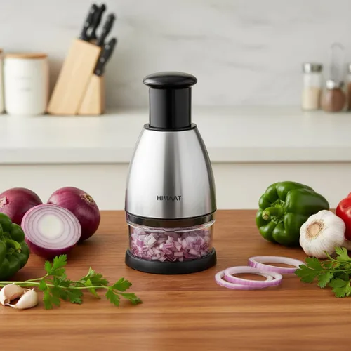 Vista 6 de Cortador manual de verduras – Picador manual de acero inoxidable eficiente para cebollas, ajo, tomates, nueces, hierbas, ensalada. Accesorio