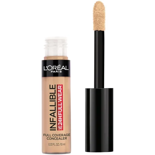 Vista 28 de L'Oreal Paris Makeup Infalible Full Wear Corrector mate impermeable, cobertura completa, tono de piel claro (Porcelain), 0.33 fl oz 320 PORCELANA