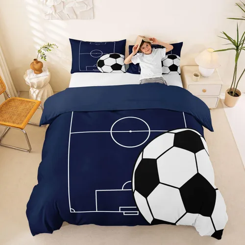 Vista 30 de Funda de edredón Happy Camping, juego de ropa de cama con temática de cámper para niños, funda de edredón de estilo rústico para decoración