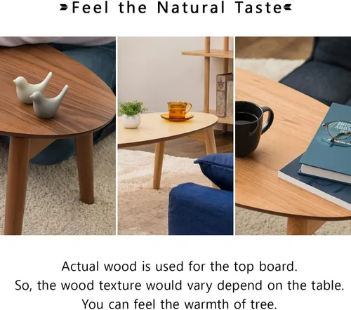 Vista 4 de EMOOR Mesa de centro plegable de madera, Samll (17" Dx35 W) Nogal