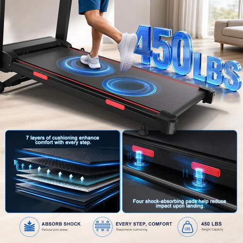 Vista 11 de Treadmill for Home with 20% Auto Incline, Walking Pad with Handle Bar
