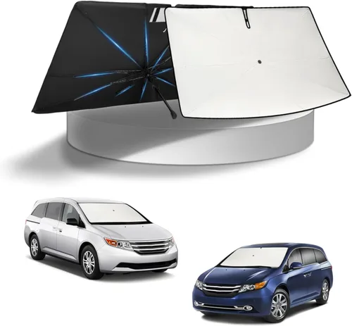 Vista 8 de KUST - Parasol plegable para parabrisas para BMW X1 E84, accesorios 2011 2012 2013 2014 2015, protector de visera de sol ajustable que bloquea