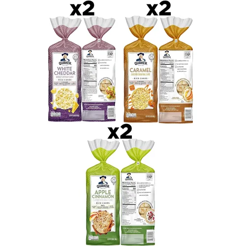 Vista 3 de Quaker crujientes de arroz, paquete con 6 variedades de sabores