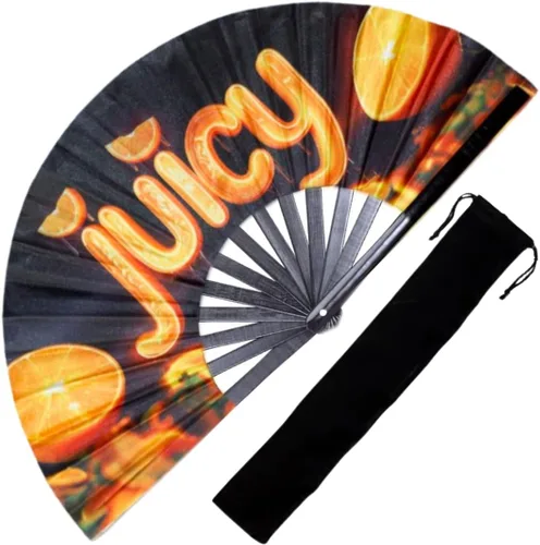 Vista 8 de Ventilador de mano decorativo para rave, grandes abanicos plegables para festivales, Drag Queen y Burlesque, bonitos accesorios holográficos
