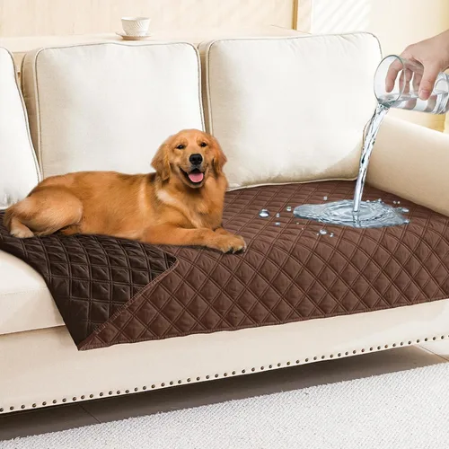 Vista 13 de Smiry Funda Impermeable para Cama de Perro Manta para Mascotas, Manta Suave y Lavable para Perros para Muebles Cama Sofá Sofá Reversible, a Cuadros
