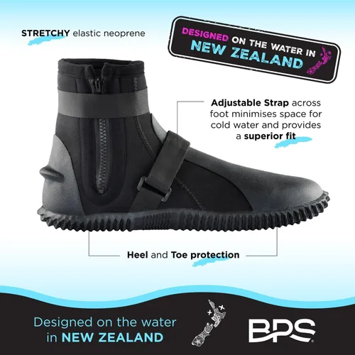 Vista 3 de BPS Botas de Buceo con Suela de Goma Antideslizante para Deportes Acuáticos 3mm 5mm 7mm Botas de Neopreno para Buceo, Esnórquel, Surf, Rafting