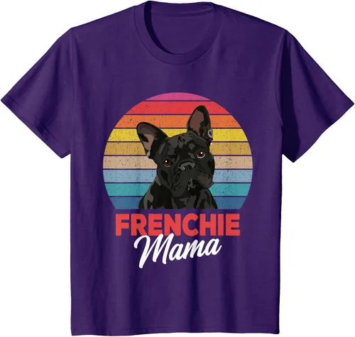 Vista 29 de Frenchie Mama - Camiseta divertida de regalo para niñas y perros Bulldog Francés, Negro, S