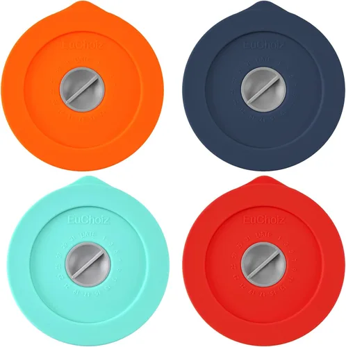 Vista 30 de Tapas de repuesto para Pyrex 7200-PC de 2 tazas, tapa de cobertura de almacenamiento redonda de silicona para tazón de vidrio Anchor Hocking Beige 4