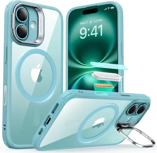 Vista 45 de ESR Funda para iPhone 13 Pro, compatible con MagSafe, protección de grado militar a prueba de golpes, soporte de anillo de cámara integrado, funda