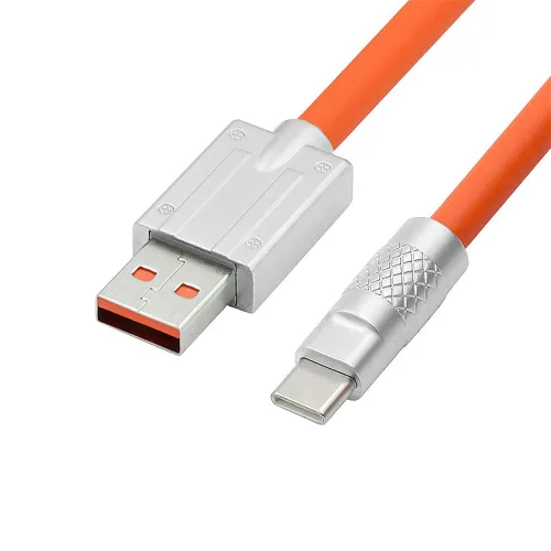 Vista 8 de cablecc Tipo A USB-A a USB-C Silicona Líquida Ultra Suave 120W Power USB2.0 Datos Cable Naranja Carga Rápida para Computadora Portátil Tableta