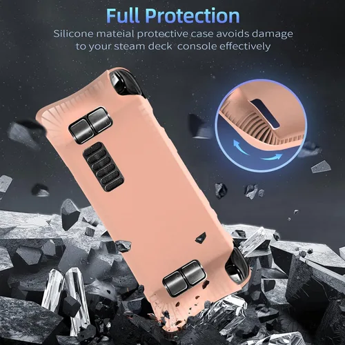 Vista 2 de OFFCURVE Case for Steam Deck, Silicone Cover Case with Screen Protector & 2 Pairs Thumb Grips for Vavle Steam Deck Skin Shock-Absorption, Non-Slip