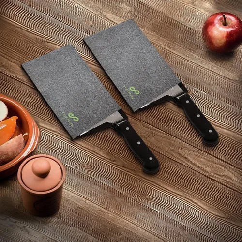 Vista 6 de EVERPRIDE Butcher Chef - Protectores de borde para cuchillos de chef (juego de 2 piezas) Protectores de borde de hoja de cuchillos anchos – Juego