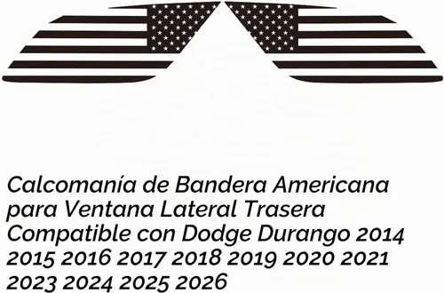 Vista 2 de Zxiaochun - Calcomanía de bandera americana para ventana trasera Dodge