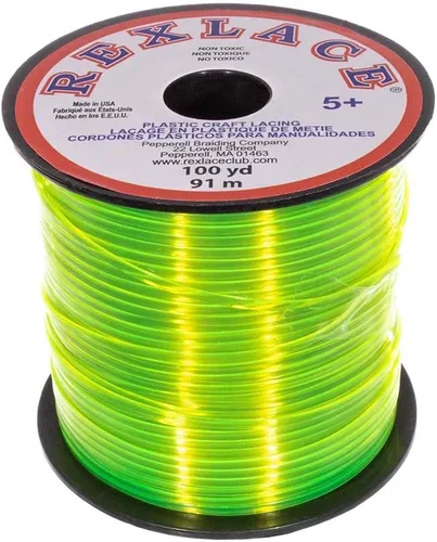 Vista 18 de Craft County Rexlace Plastic Craft Lace - Encaje para manualidades, 3/32 pulgadas (verde manzana)