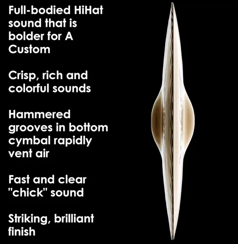 Vista 4 de Zildjian A20550 14" A Custom Mastersound Hi-Hats Platillos