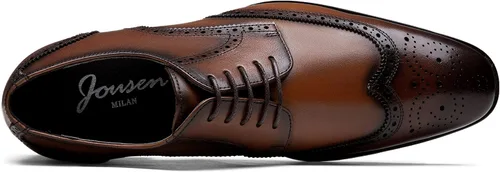 Vista 5 de Jousen Men's Dress Shoes Leather Formal Business Oxford Derby Shoes Brogue Wingtip Retro Dress Shoes for Men
