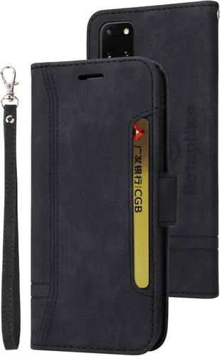 Vista 50 de Funda tipo cartera para Samsung Galaxy S20, piel sintética, con función atril, ranuras para tarjetas, funda plegable con tapa, funda protectora