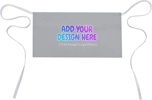 Vista 80 de AXKEUDO Delantal personalizado con bolsillos, delantales de cintura para camarera para cocinar en casa, restaurante, servir trabajo
