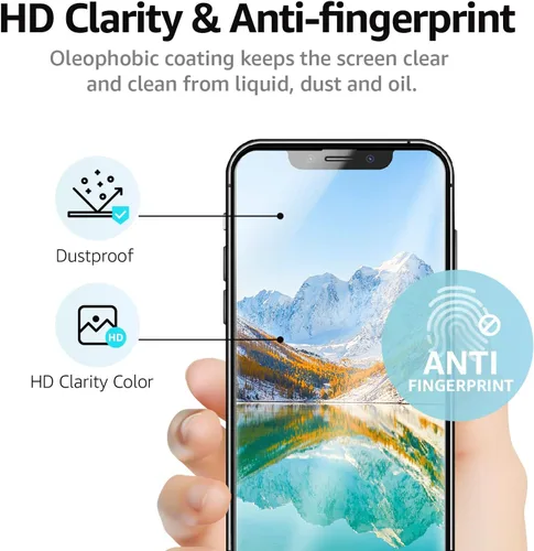 Vista 3 de Amazon Basics Protector de pantalla de vidrio templado de cobertura completa para iPhone XR/11-6.1 pulgadas, (5.63 x 2.68 pulgadas), paquete de 2