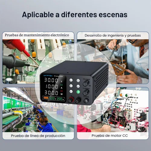 Vista 8 de Fuente de alimentación DC variable, fuentes de alimentación de banco ajustables y reguladas de 30 V 10 A con ajuste de memoria/tecla de Negro