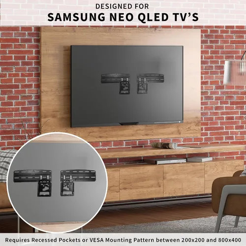 Vista 4 de VIVO Soporte de pared plano para TV Micro-Gap diseñado para Samsung Neo QLED 2021-2023 de 43 a 85 pulgadas (excluyendo la serie QN95C) y más, perfil