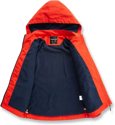 Vista 3 de LOKTARC Chubasquero para niños y niñas, ligero, impermeable, con capucha, rompevientos